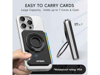 MagSafe Portemonnaie Magnetische Telefonkartenhalter Slim Hard Hülle Schwarz