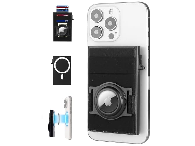 MagSafe Geldbörse mit Airtaghalter Slim Kreditkartenhalter mit Elasti