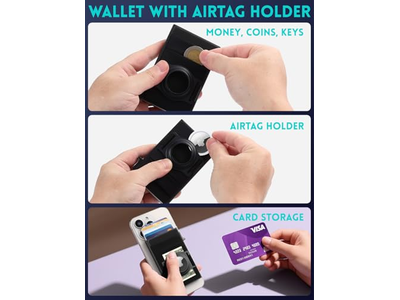 MagSafe Geldbörse mit Airtaghalter Slim Kreditkartenhalter mit Elasti