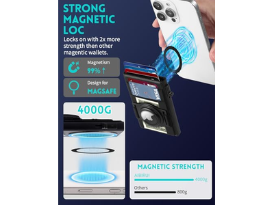 MagSafe Geldbörse mit Airtaghalter Slim Kreditkartenhalter mit Elasti