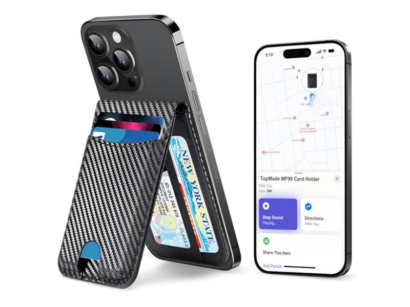 MagSafe Geldbörse mit Meinen Magnetkartenhalter Finden Verstellbarer Ständer 6