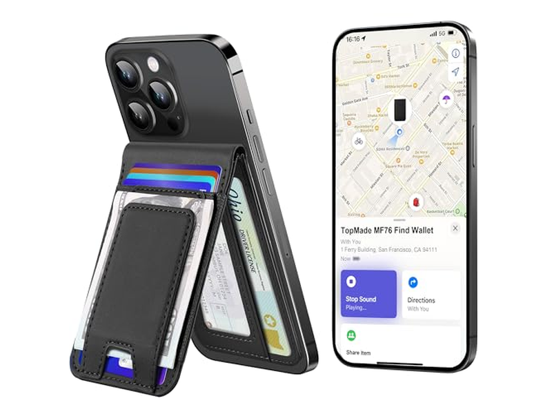 MagSafe Geldbörse mit Geldclip Funktioniert mit Finden Sie Meine 8 Kartenhalter Bla