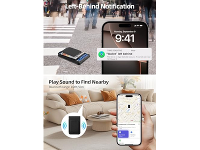 MagSafe Geldbörse mit Geldclip Funktioniert mit Finden Sie Meine 8 Kartenhalter Bla