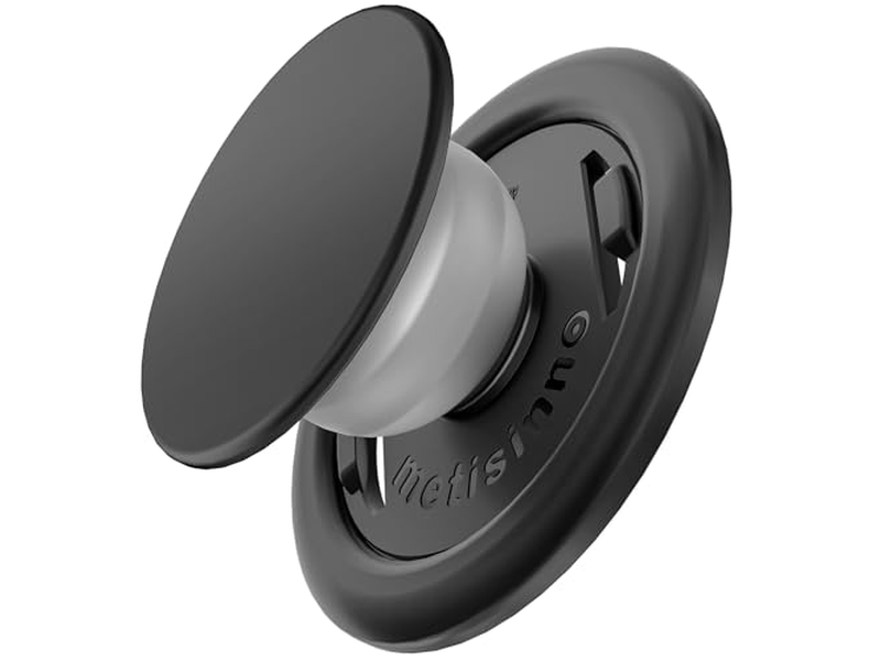 Handygriff für MagSafe Magnetischer Ständer mit Einem Finger Pop und Snap Black