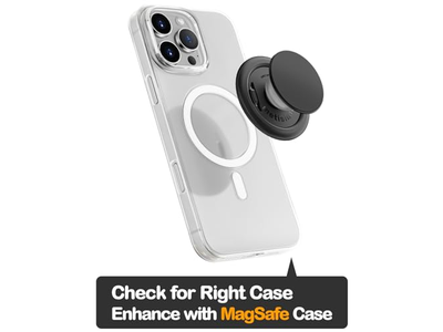 Handygriff für MagSafe Magnetischer Ständer mit Einem Finger Pop und Snap Black