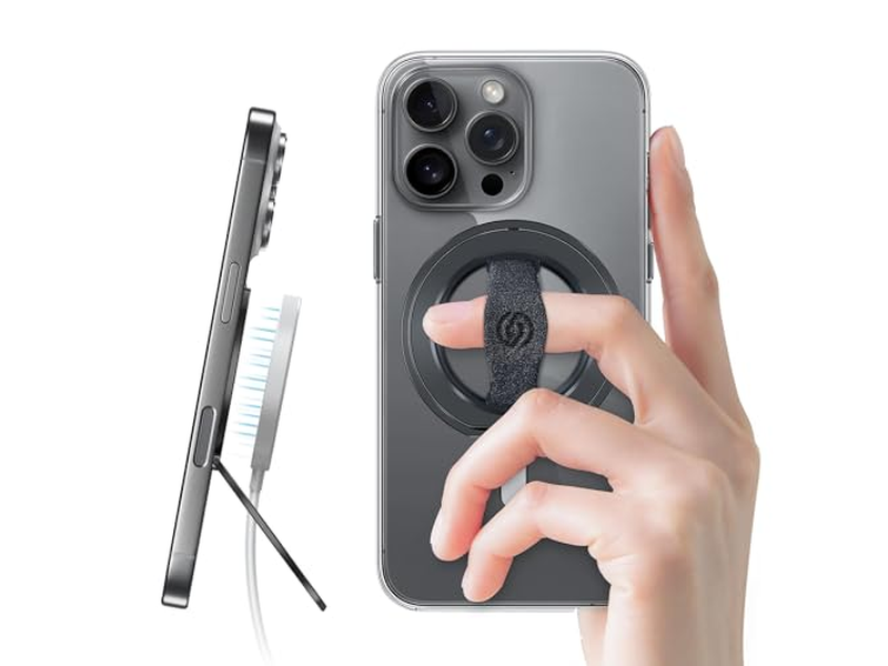 Telefongriffständer mit Fingerriemen und Magnetringhalter Kickstand