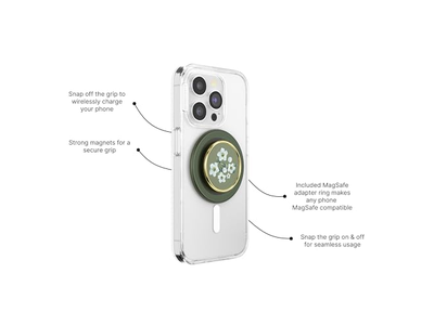 Telefongriff mit Kickstand Magnetische Ständer Swapable Top Grüne Blume