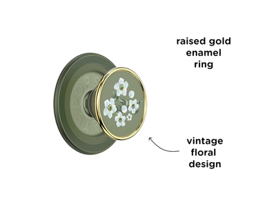 Telefongriff mit Kickstand Magnetische Ständer Swapable Top Grüne Blume