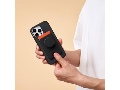 Telefontasche mit Ausdehnendem Griff und MagSafe Adapterring - Schwarz