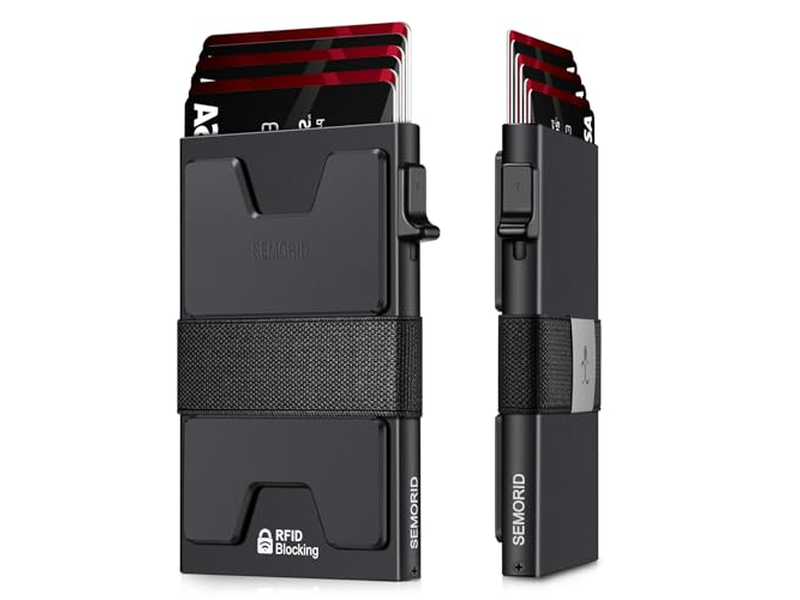 Slim Aluminium Kartenhalter Geldbörse Rfid Blockierung Hält 12plus Karten Plus