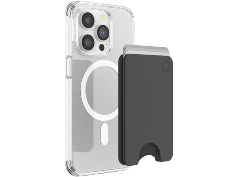 Slim Telefon Geldbörse und Kartenhalter Drahtloses Laden Kompatibel - Blac