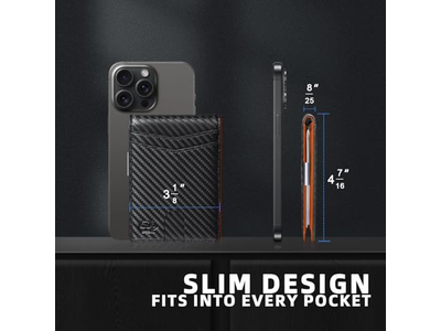 Schlanke Geldbörse für Männer mit 12 Kartenfächern Id Fenster und Geldclip