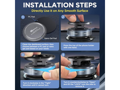 Saugnapf Telefonhalterung mit Waschbaren Nano Gel Pads