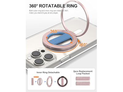 Ultra Telefongriffständer mit Auswechselbarer Elastischer Schlaufe und Magnetischem Halt