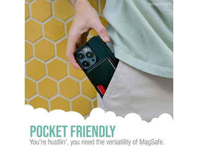 Veganes Leder Schlank Abnehmbare Magnetkartenhalterung für MagSafe-Handys